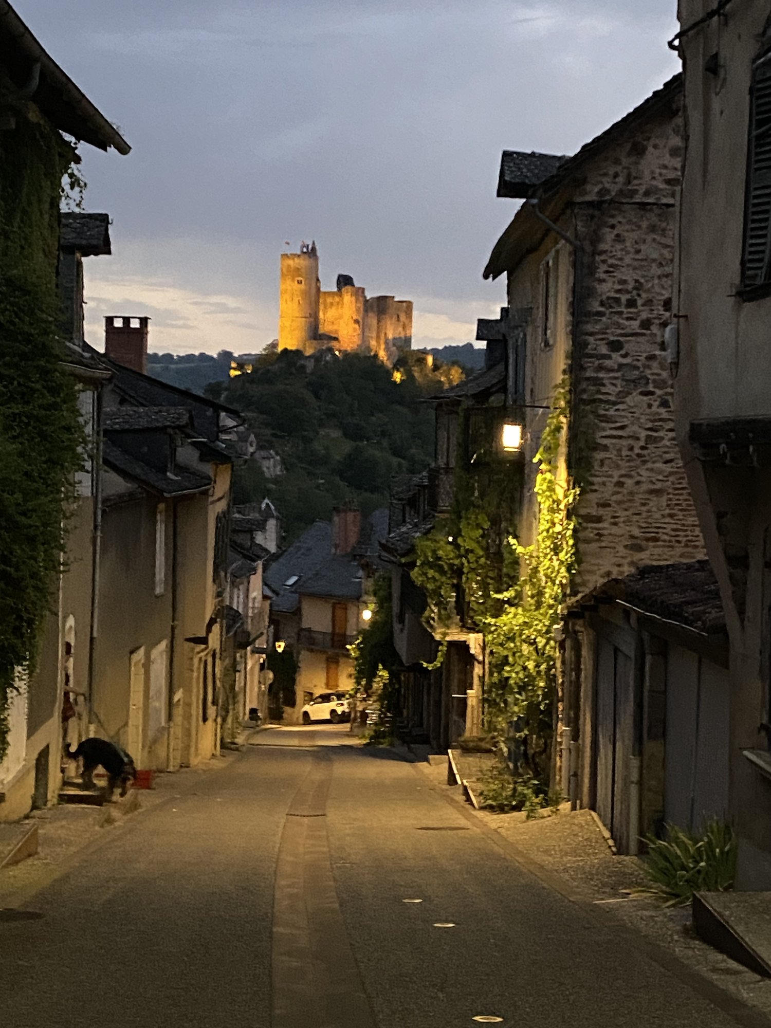 The village street at dusk